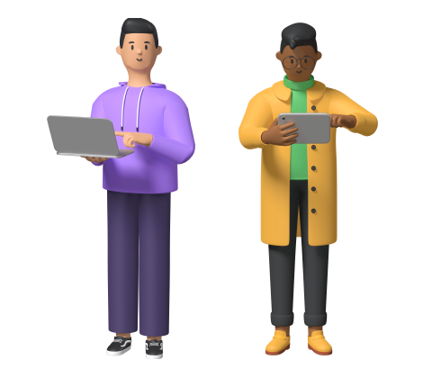 Two men discovering product and software development services