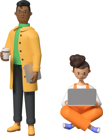 A man and a woman think about successful product and software development services